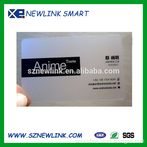 CMYK full color plastic clear card/ transparent card/ transparent business card